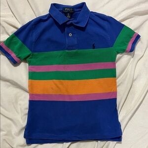 Boy's preppy Y2K Polo by Ralph Lauren Kids Colorful Striped Polo size small 8